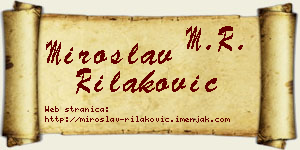 Miroslav Rilaković vizit kartica